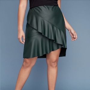 Faux Leather Ruffle Skirt